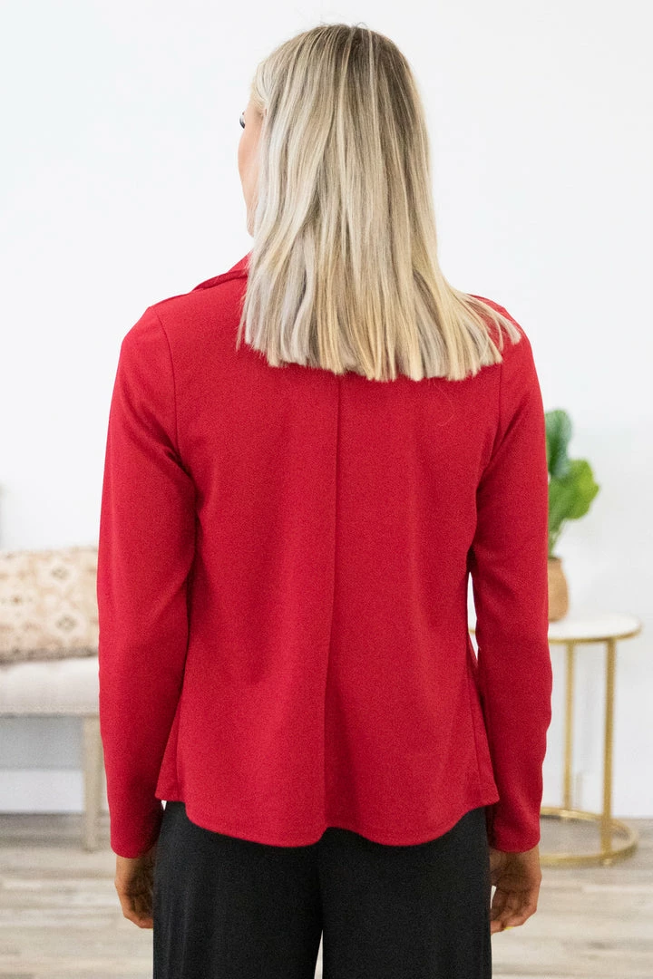 Heimish Red Shawl Collar Blazer 5 Heimish Red Shawl Collar Blazer