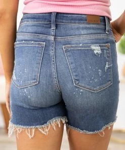 Judy Blue Jeans Bottoms Judy Blue Bleach Splatter Distressed Shorts