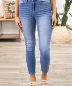 Zenana Medium Wash High Rise Skinny Jeans Bottoms