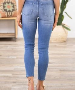 Zenana Medium Wash High Rise Skinny Jeans Bottoms