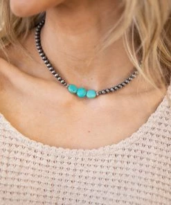 West & Co Gunmetal Beaded Necklace Accessories