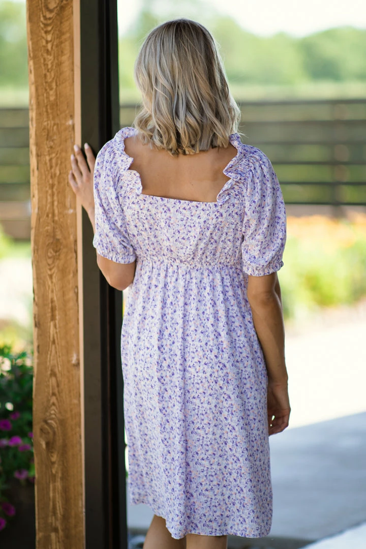 Lime N Chili White And Lavender Ditsy Floral Midi Dress Dresses 6 Lime N Chili White And Lavender Ditsy Floral Midi Dress Dresses