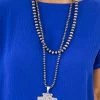 Isac Trading Accessories Gunmetal Double Chain Necklace With Pendant