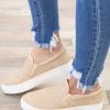 Fortune Dynamic Oatmeal Raffia Platform Slip On Shoes