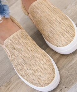 Fortune Dynamic Oatmeal Raffia Platform Slip On Shoes