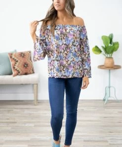 Summer 10 Lavender Multicolor Floral Bell Sleeve Top 8 Summer 10 Lavender Multicolor Floral Bell Sleeve Top
