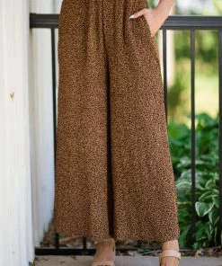 Very J Copper And Black Animal Print Pull On Pants