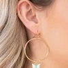 Whats Hot Jewelry Gold Butterfly Charm Hoop Earrings