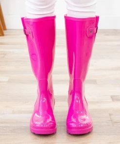 Cheng's Enterprise Hot Pink Pull On Rainboot Shoes
