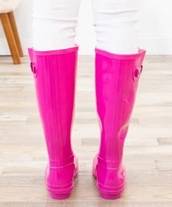 Cheng's Enterprise Hot Pink Pull On Rainboot Shoes
