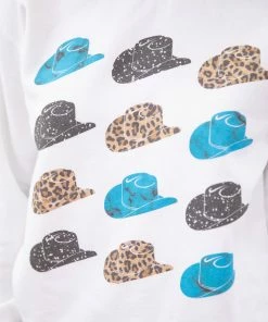 Benie SWEATSHIRTS & HOODIES White Cowboy Hat Graphic Sweatshirt