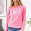 Benie SWEATSHIRTS & HOODIES Neon Pink Cowgirl Graphic Sweatshirt 1 Benie SWEATSHIRTS & HOODIES Neon Pink Cowgirl Graphic Sweatshirt