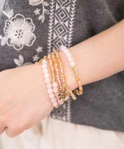 DM Merchandising Baby Pink Beaded Wrap Bracelet