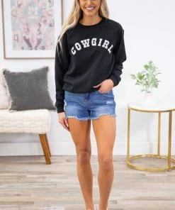 Benie Black Cowgirl Graphic Sweatshirt SWEATSHIRTS & HOODIES