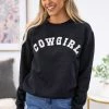Benie Black Cowgirl Graphic Sweatshirt SWEATSHIRTS & HOODIES