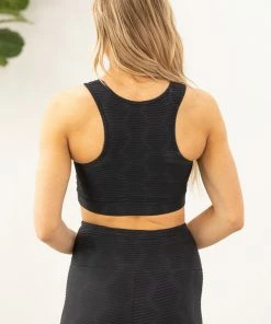 Mono B Black Ribbed Texture Sports Bra 7 Mono B Black Ribbed Texture Sports Bra