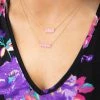 Love Mist Pink Enamel Mama And Mini Necklace Set