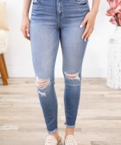 Cello Medium Wash High Rise Skinny Jeans