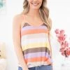 7th Ray Coral Multicolor Stripe Knot Front Tank