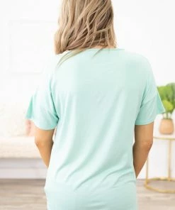 1 CLIQUE Mint Crochet Trim Dolman Sleeve Top Tops 9 1 CLIQUE Mint Crochet Trim Dolman Sleeve Top Tops