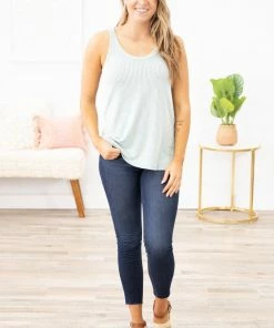 Blumin Apparel Mint And Off White Textured Stripe Tank Tops 8 Blumin Apparel Mint And Off White Textured Stripe Tank Tops