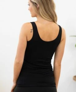 Yelete Black Reversible Seamless Tank Top TANK TOPS