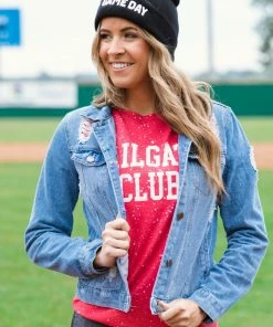 Veracci Medium Wash Denim Jacket With Distressing Outerwear