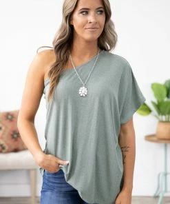 Ninexis Sage Knit One Shoulder Dolman Sleeve
