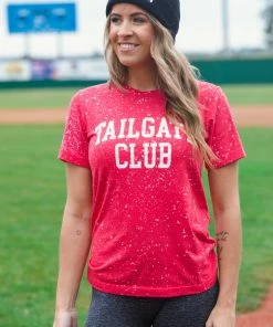 Oat Collective Red Heathered Tailgate Club Graphic Tee