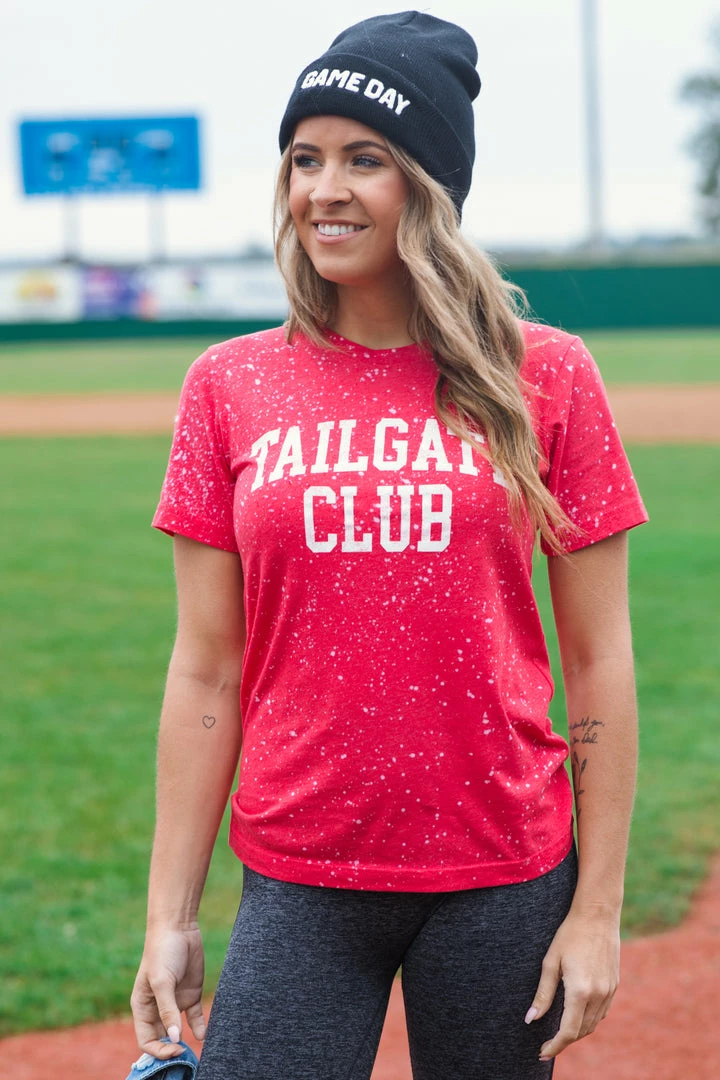Oat Collective Red Heathered Tailgate Club Graphic Tee 4 Oat Collective Red Heathered Tailgate Club Graphic Tee