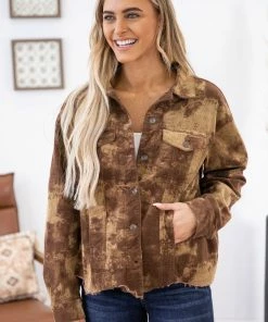 ODDI Mocha Acid Wash Corduroy Jacket Outerwear