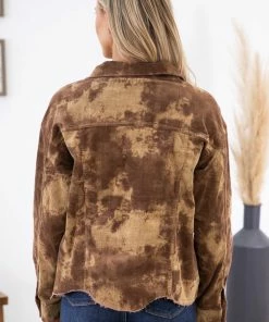ODDI Mocha Acid Wash Corduroy Jacket Outerwear