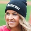 David And Young Accessories PRE-ORDER Black Rib Knit Game Day Beanie Shipping Apx 8/5
