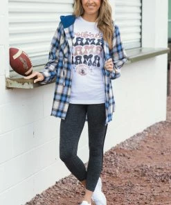 Kissed Apparel White Football Mama Graphic Tee