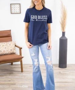 Fox & Owl Navy Bless The Ranchers Graphic Tee