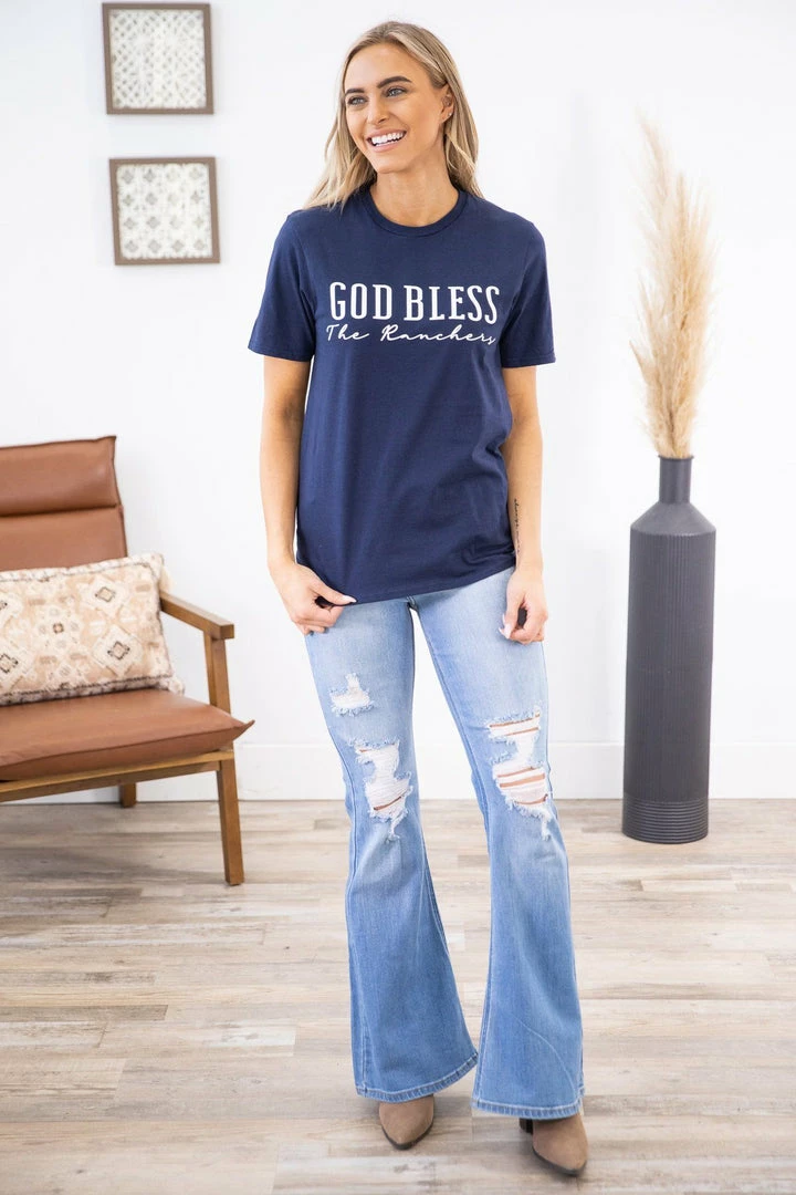 Fox & Owl Navy Bless The Ranchers Graphic Tee 4 Fox & Owl Navy Bless The Ranchers Graphic Tee