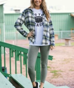Kissed Apparel Light Grey Tis The Football Season Graphic Tee Tops