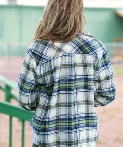 Love Tree Tops Navy Multicolor Plaid Button Up Top 9 Love Tree Tops Navy Multicolor Plaid Button Up Top