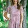 SOL RHR Dresses Dusty Rose Bandana Print Knit Dress