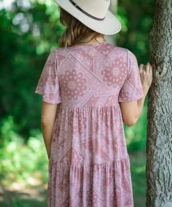 SOL RHR Dresses Dusty Rose Bandana Print Knit Dress 7 SOL RHR Dresses Dusty Rose Bandana Print Knit Dress