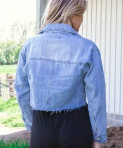 Love Tree Light Wash Cropped Denim Jacket