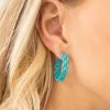 OMG Blings Turquoise Enamel Hoop Earrings