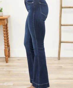Bottoms Kancan Dark Wash High Rise Flare Jeans