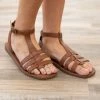 JP Original Corp Chestnut Ankle Strap Sandal With Buckle