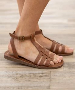 JP Original Corp Chestnut Ankle Strap Sandal With Buckle