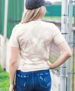 Oat Collective Tops Tan Touchdown Graphic Tee