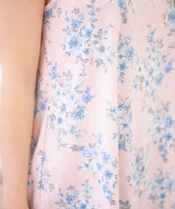 Lovely Melody TANK TOPS Baby Pink And Blue Floral Print Tank
