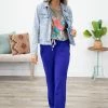 Zenana Cobalt Drawstring Waist Knit Joggers Bottoms