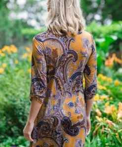 Honey Me Mustard Multicolor Paisley Print Dress Dresses