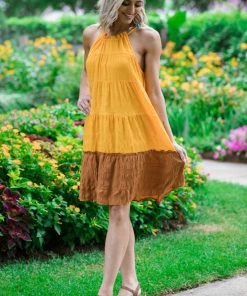 Solution Orange And Cinnamon Colorblock Dress 8 Solution Orange And Cinnamon Colorblock Dress